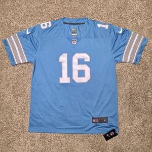 NWT Nike Jared Goff Detroit Lions NFL Blue Home Jersey Size Large